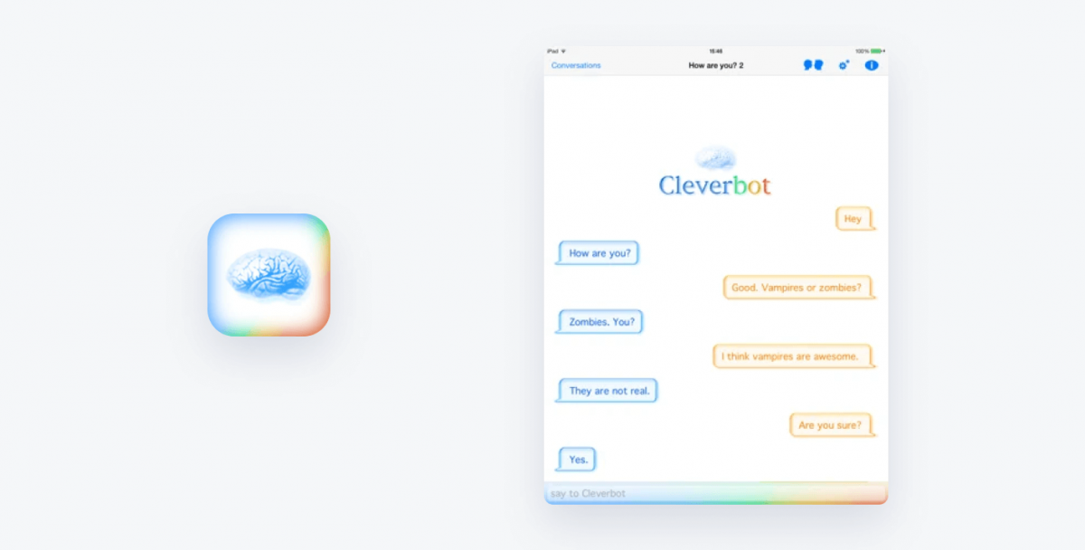 Cleverbot bot widget preview