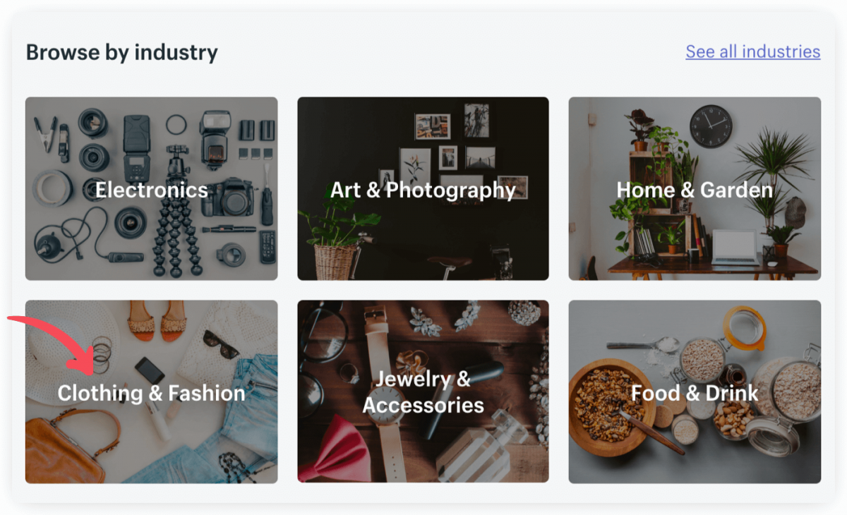 Online store themes by categories