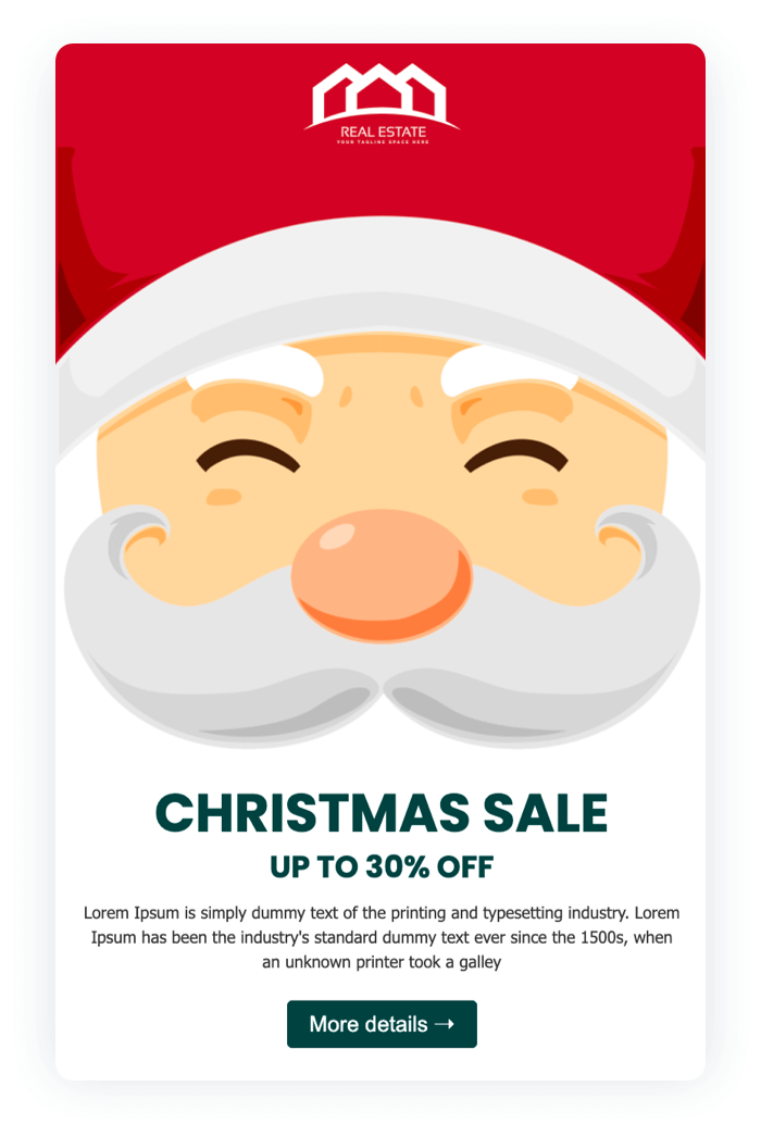 Email newsletter example - Cozy Christmas