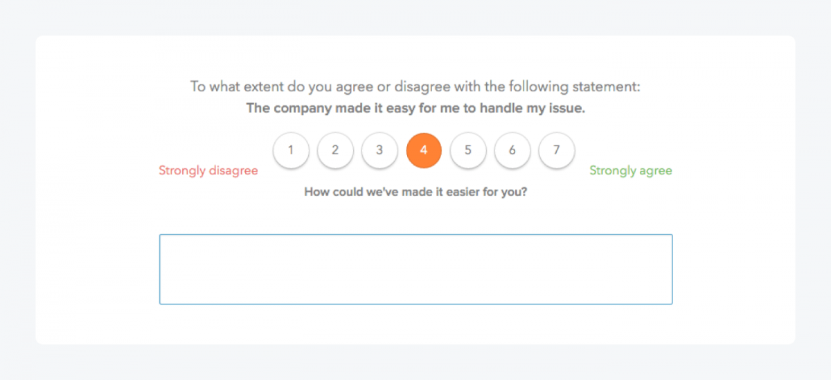 Customer Effort Score survey question example