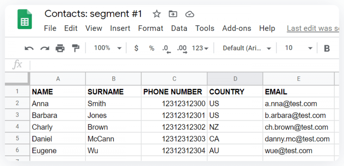 CSV with newsletter subscribers