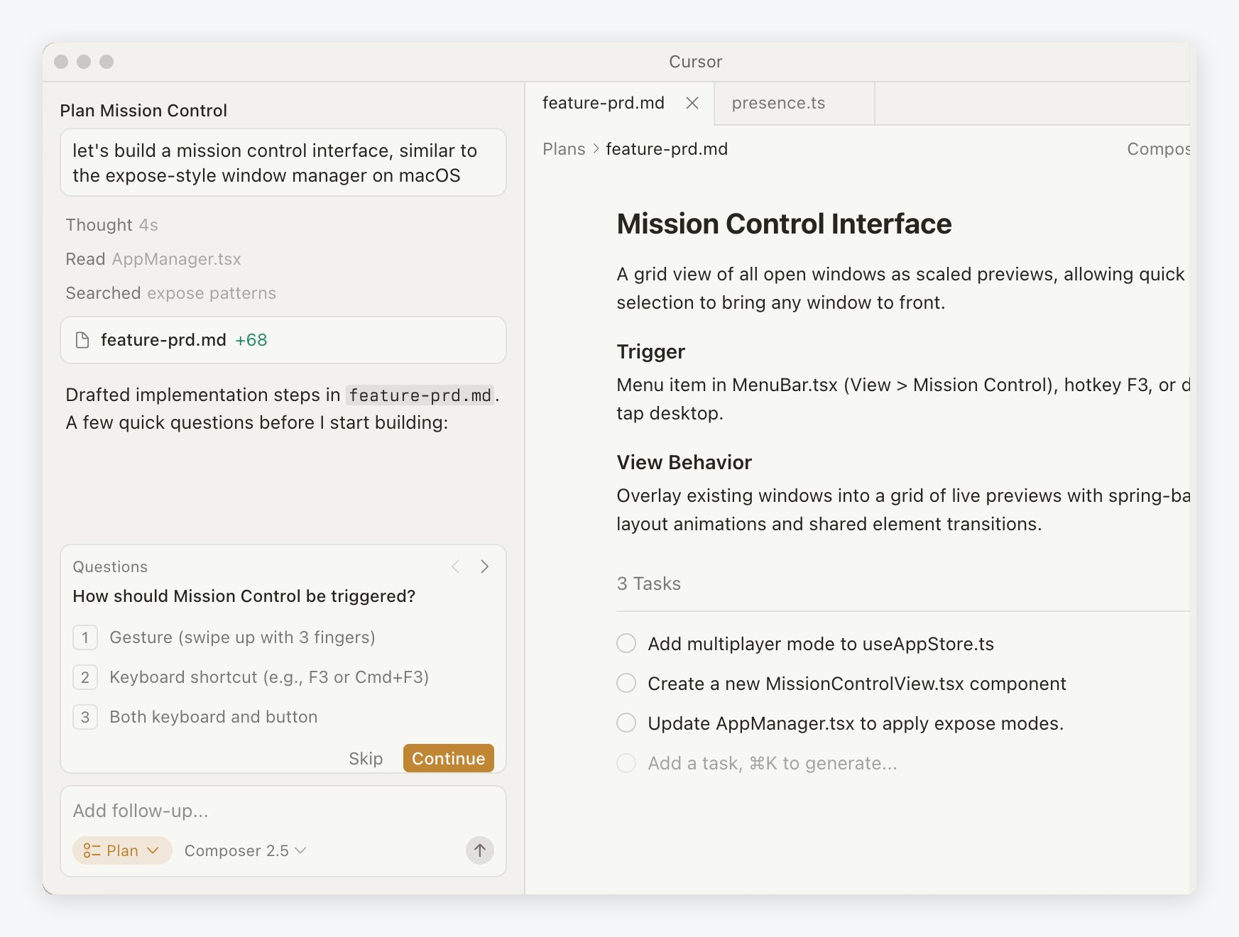 Cursor AI chatbot