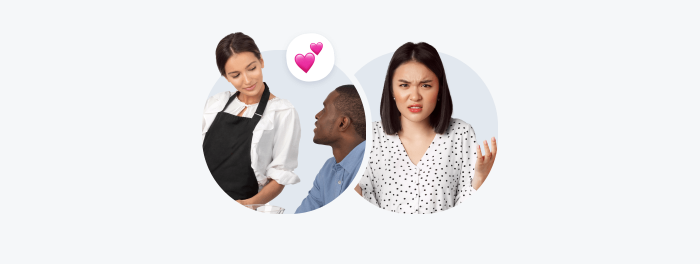 The waitress who flirts with your partner image The waitress who flirts with your partner image