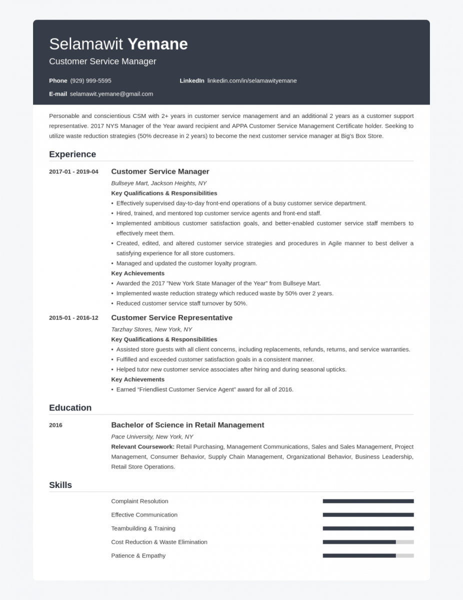 Resume example