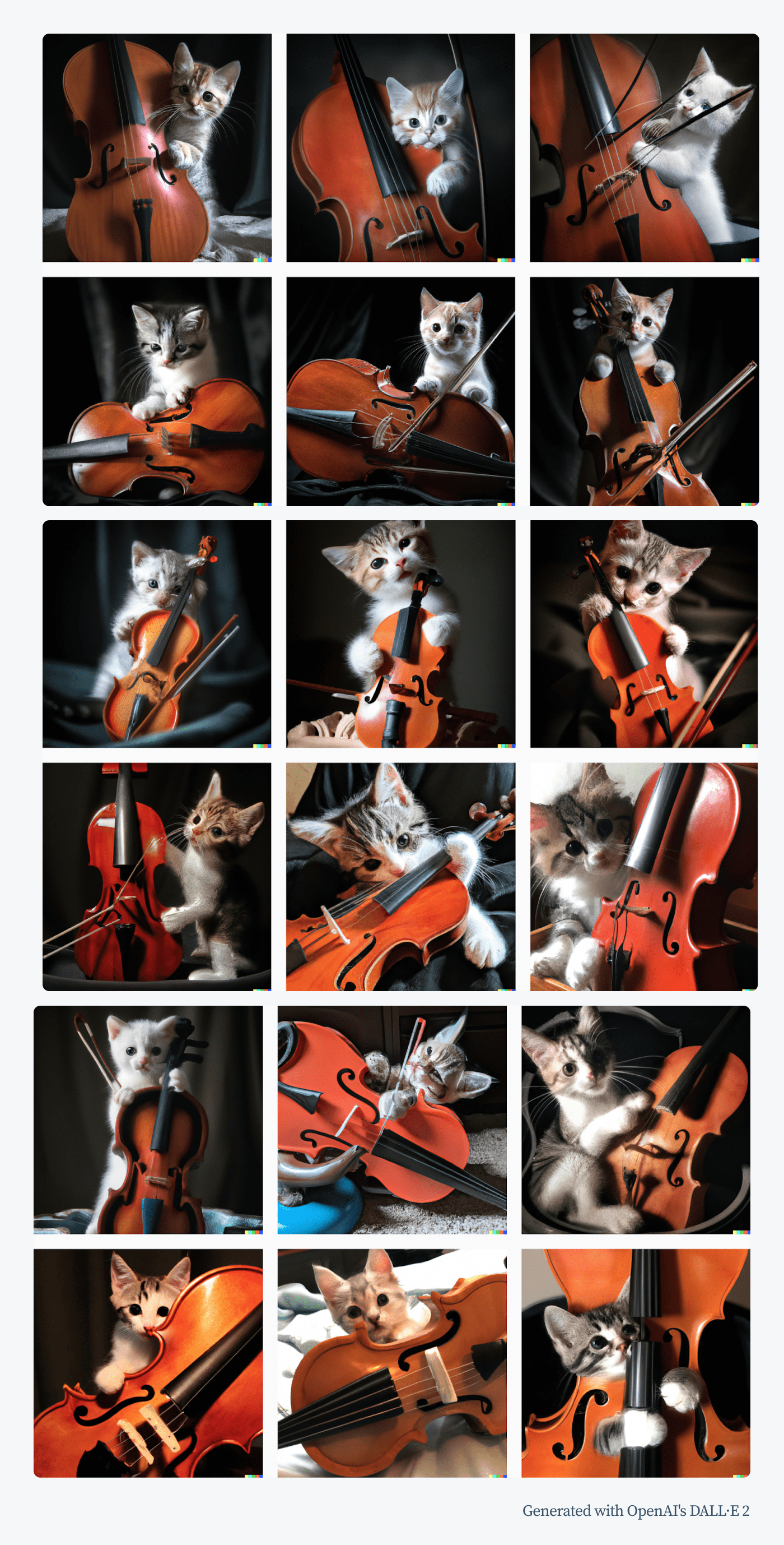 cat playing the cello the OpenAi's Dalle-E 2