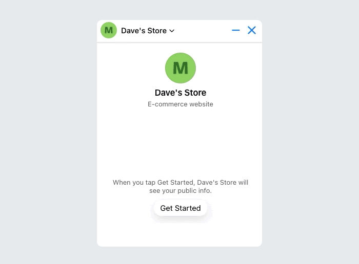 Dave's Store Facebook bot demo