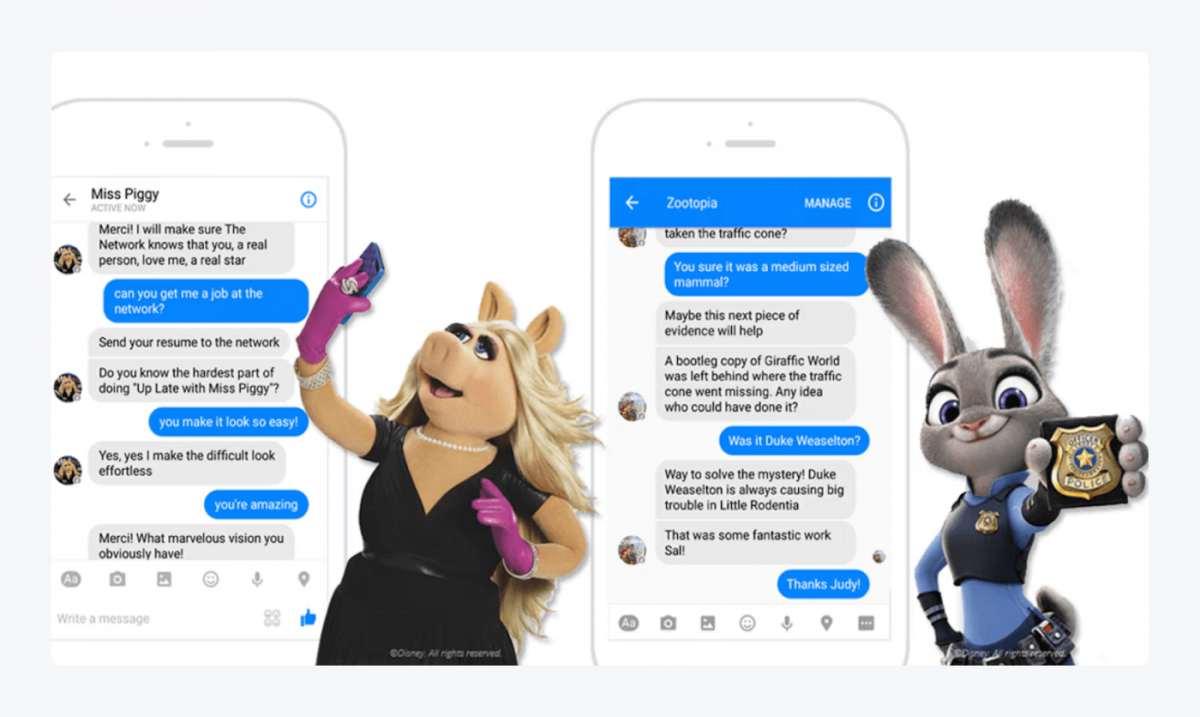 Disney chatbot conversation examples