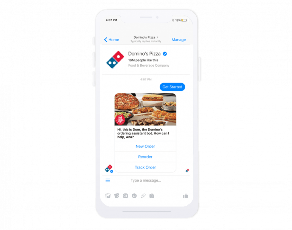 dominos chatbot
