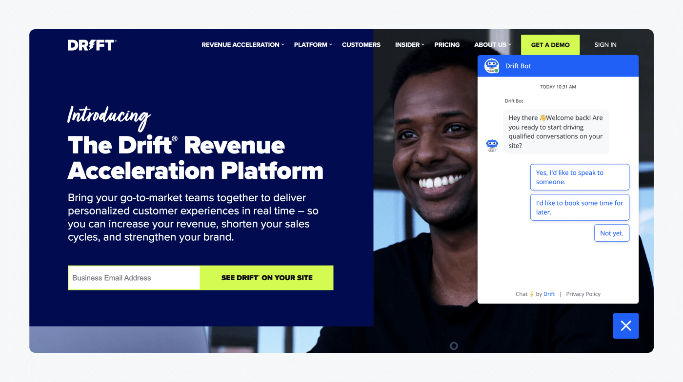 drift live chat feature drift live chat feature