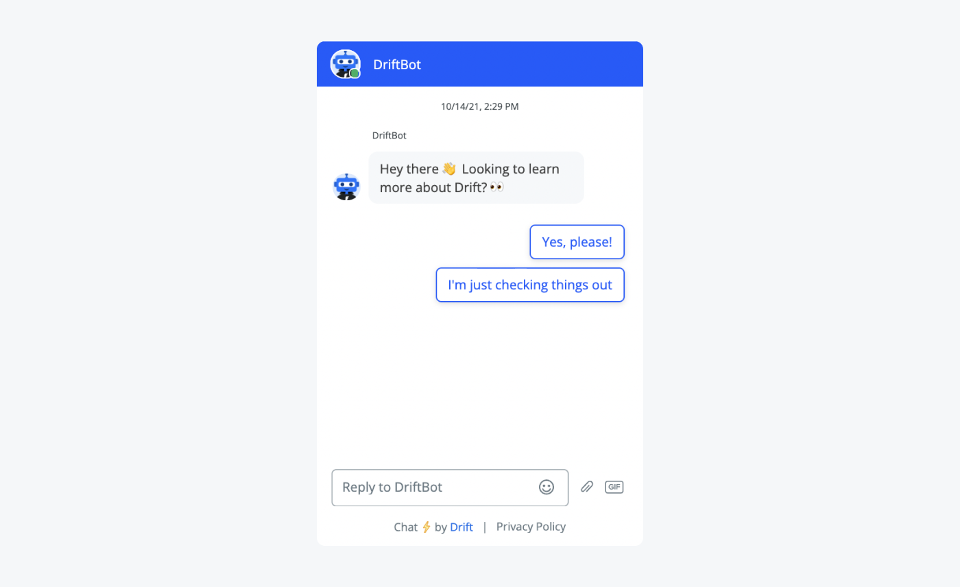 drift ai chatbot window view drift ai chatbot window view
