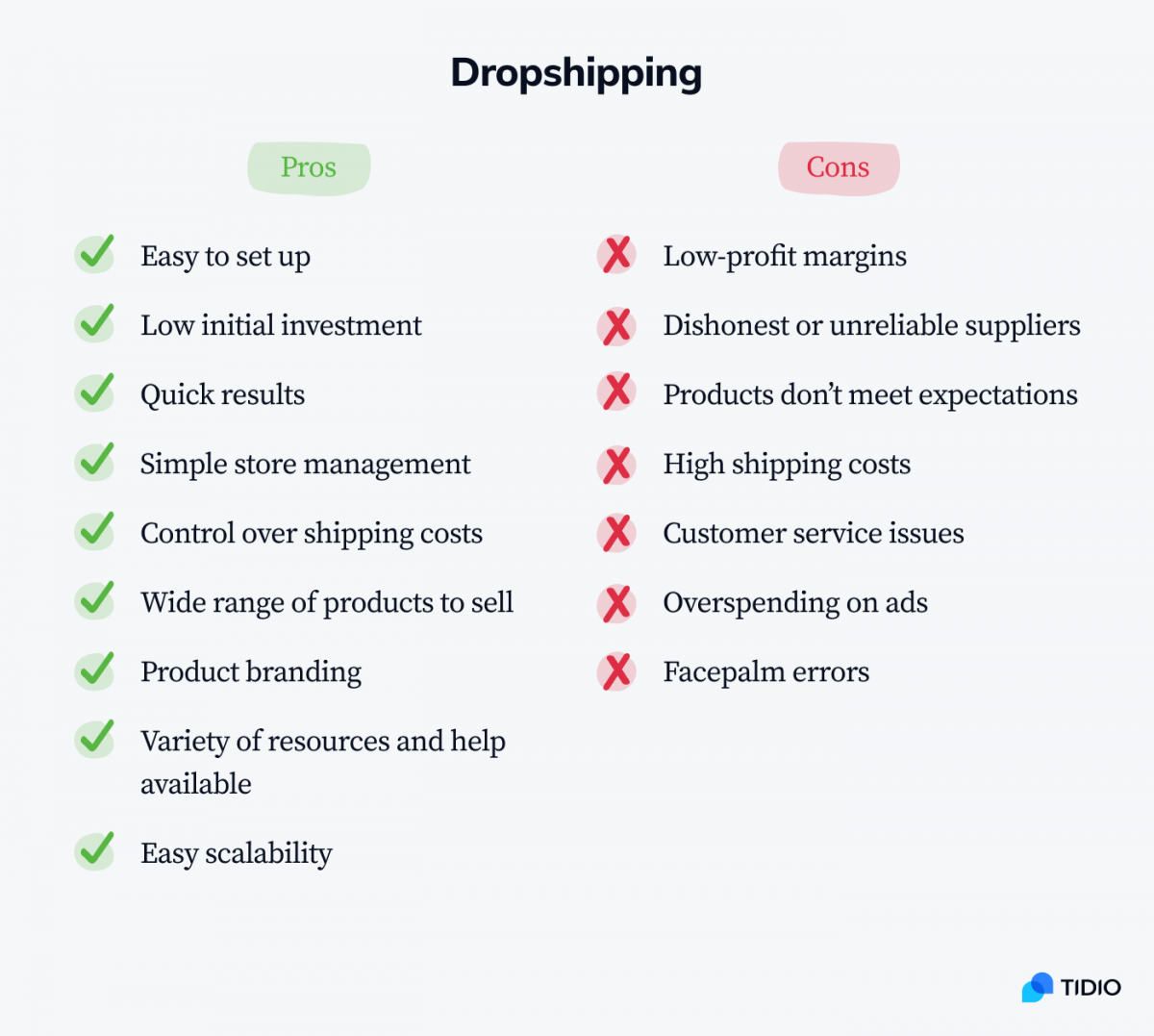 Dropshipping pros and cons