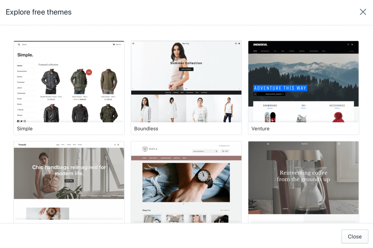 Shopify themes for eCommerce and dropshipping