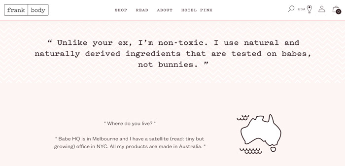 Frank body website