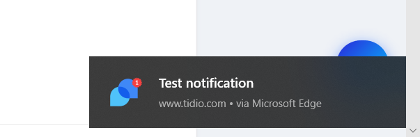 test notification Microsoft Edge