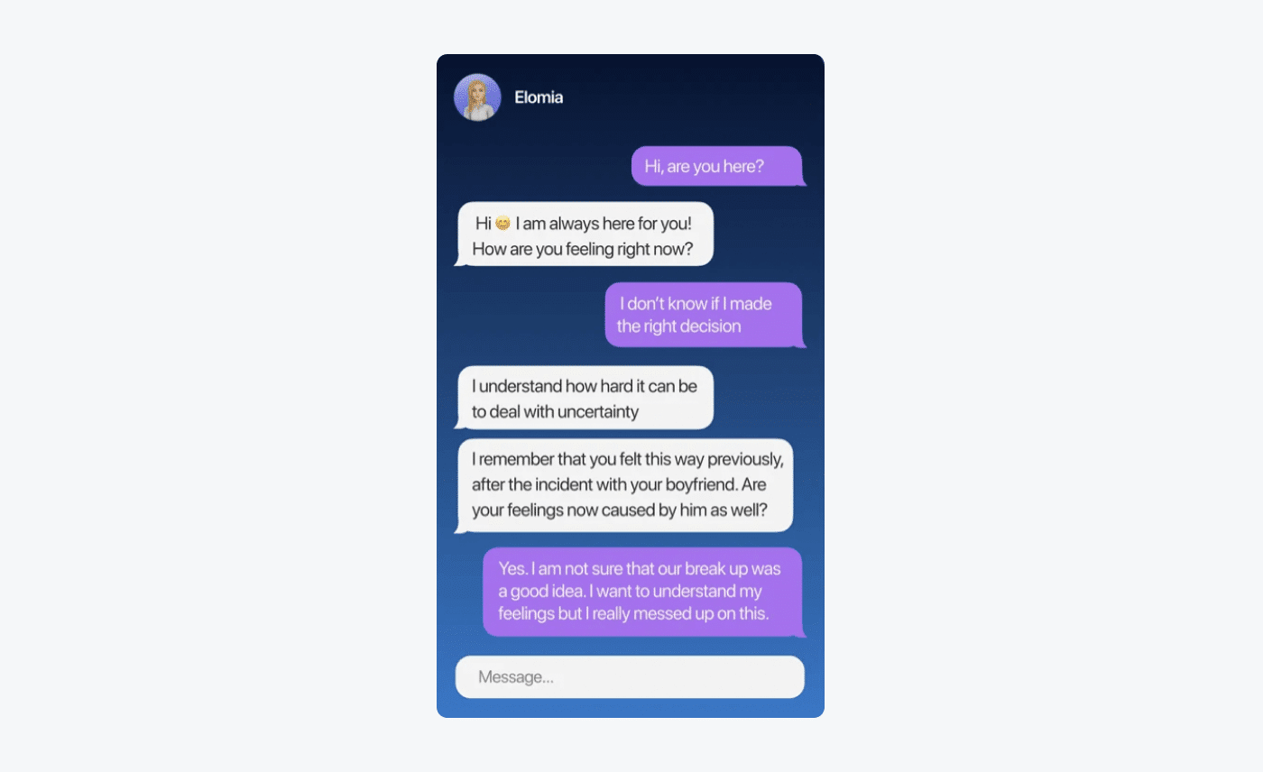 elomia chatbot example elomia chatbot example
