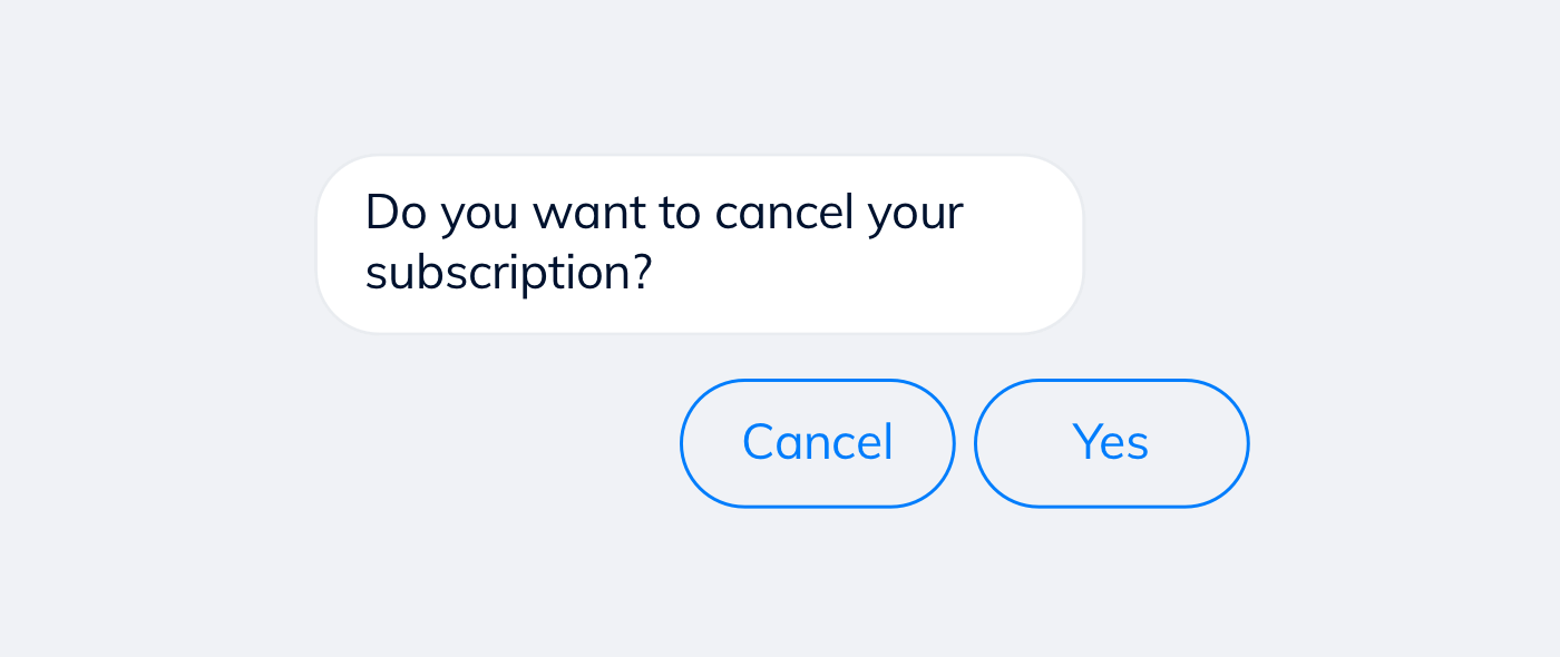 An example of dark UX patterns and confusing button labels