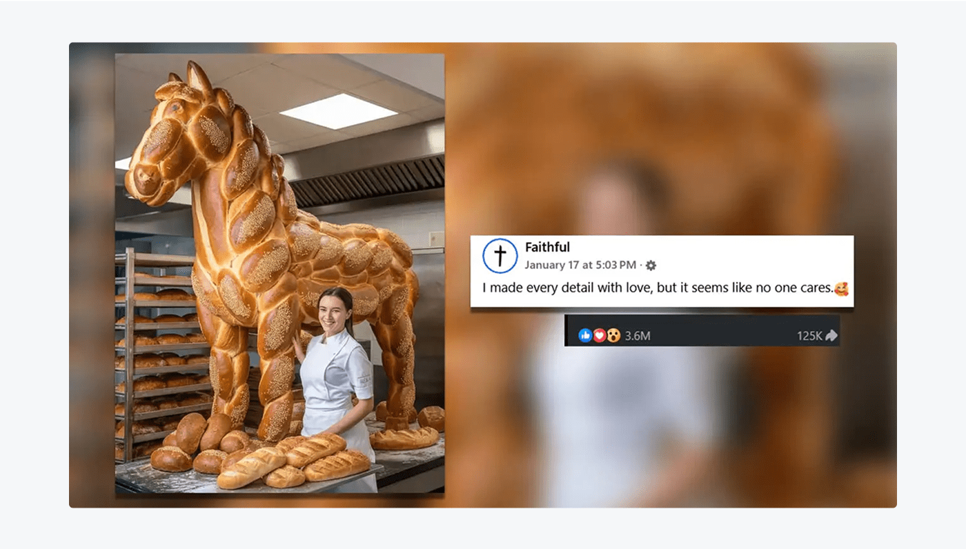 AI pastry horse on Facebook