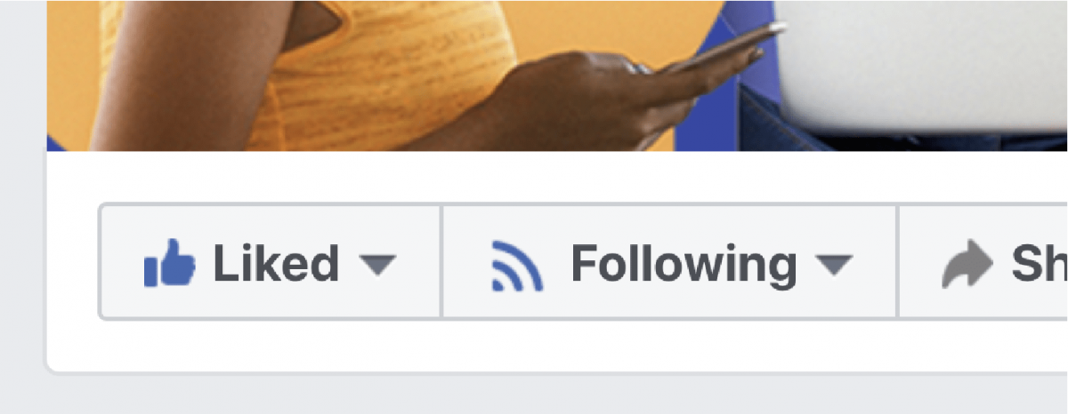 Liked/Followerd buttons on Facebook