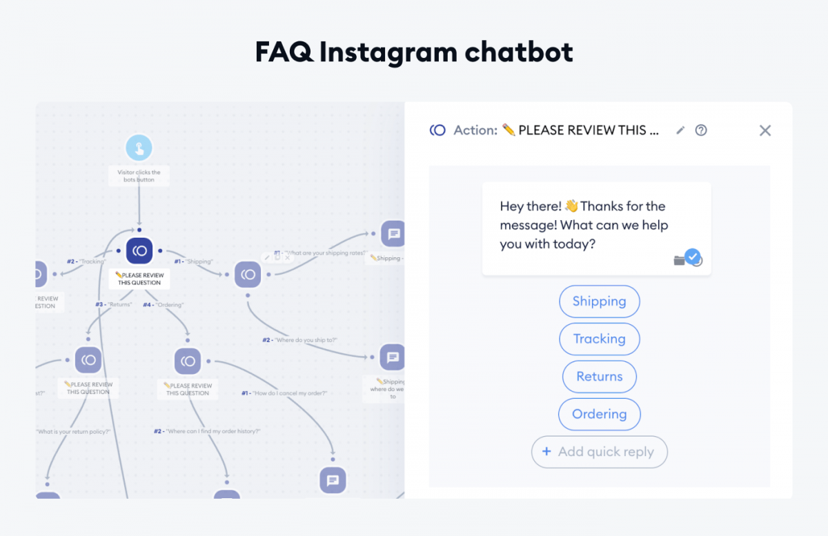 Instagram chatbot para responder FAQ FAQ Configuración del chatbot de Instagram