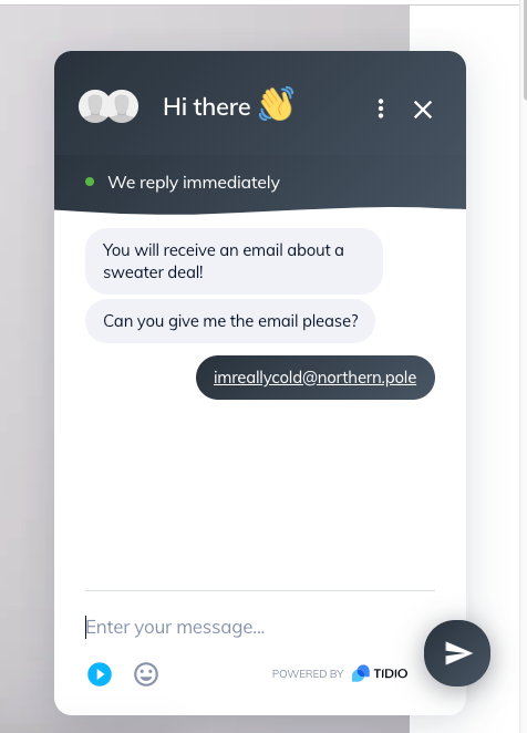 chatbot asks for email
