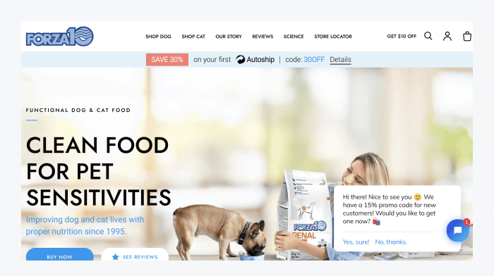 forza10 ejemplo tienda shopify Página principal de Forza 10