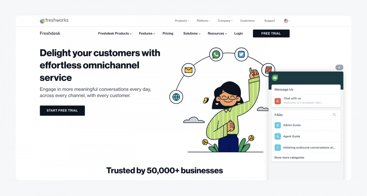 Freshdesk's homepage