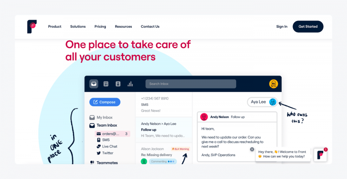 Front ticketing system homepage