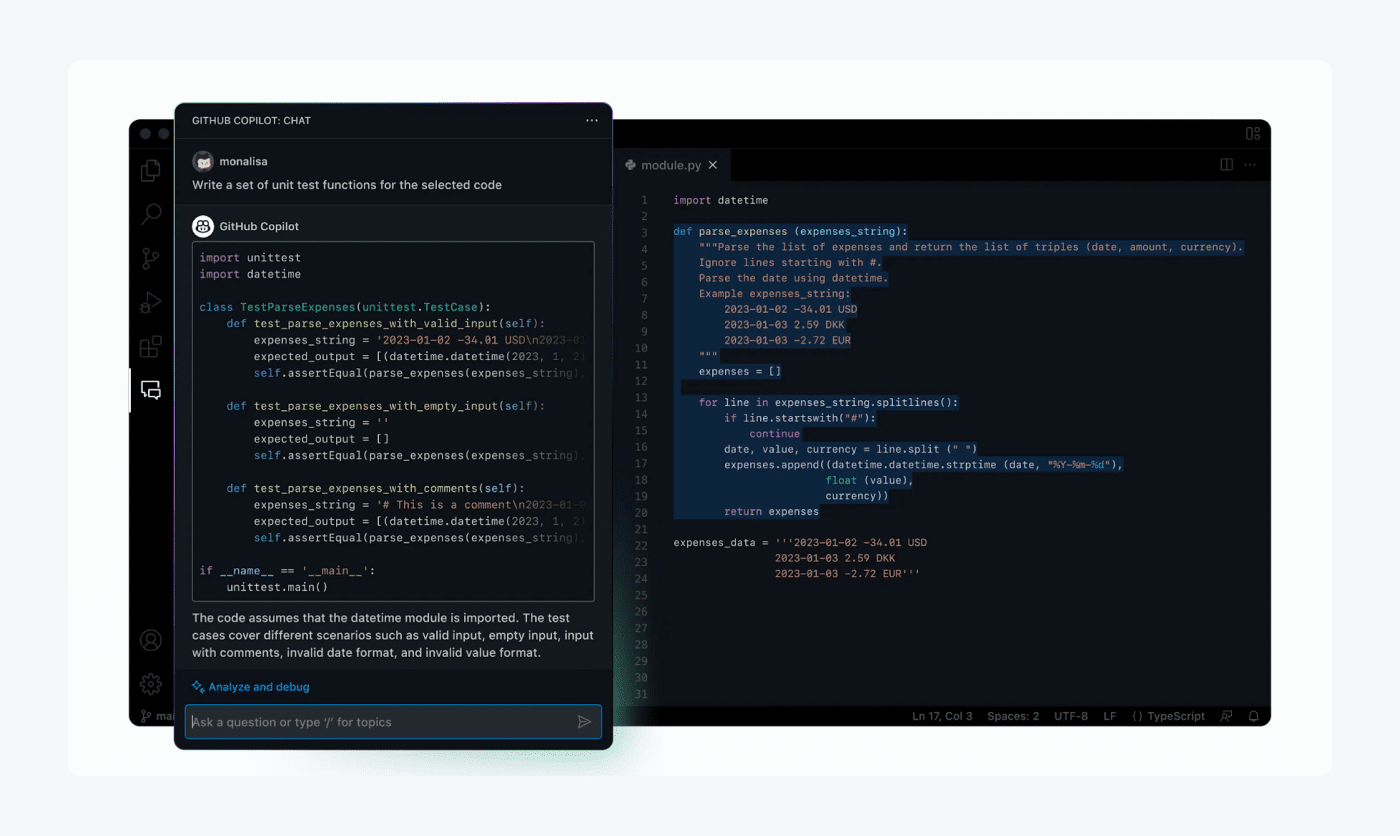 github-copilot github examplea