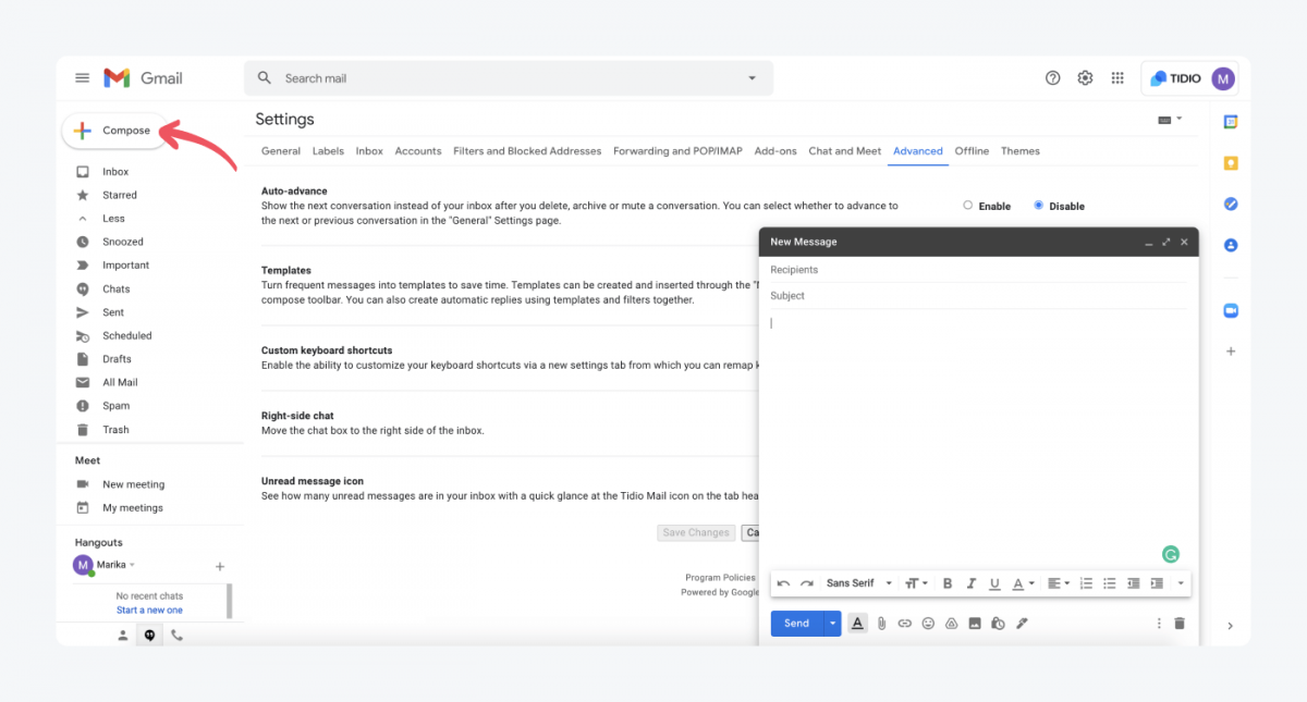 How to compose an email in Gmail