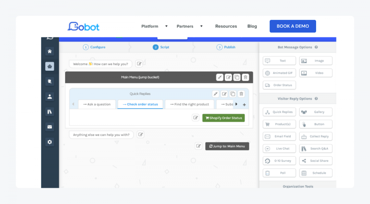 Gobot chatbot page