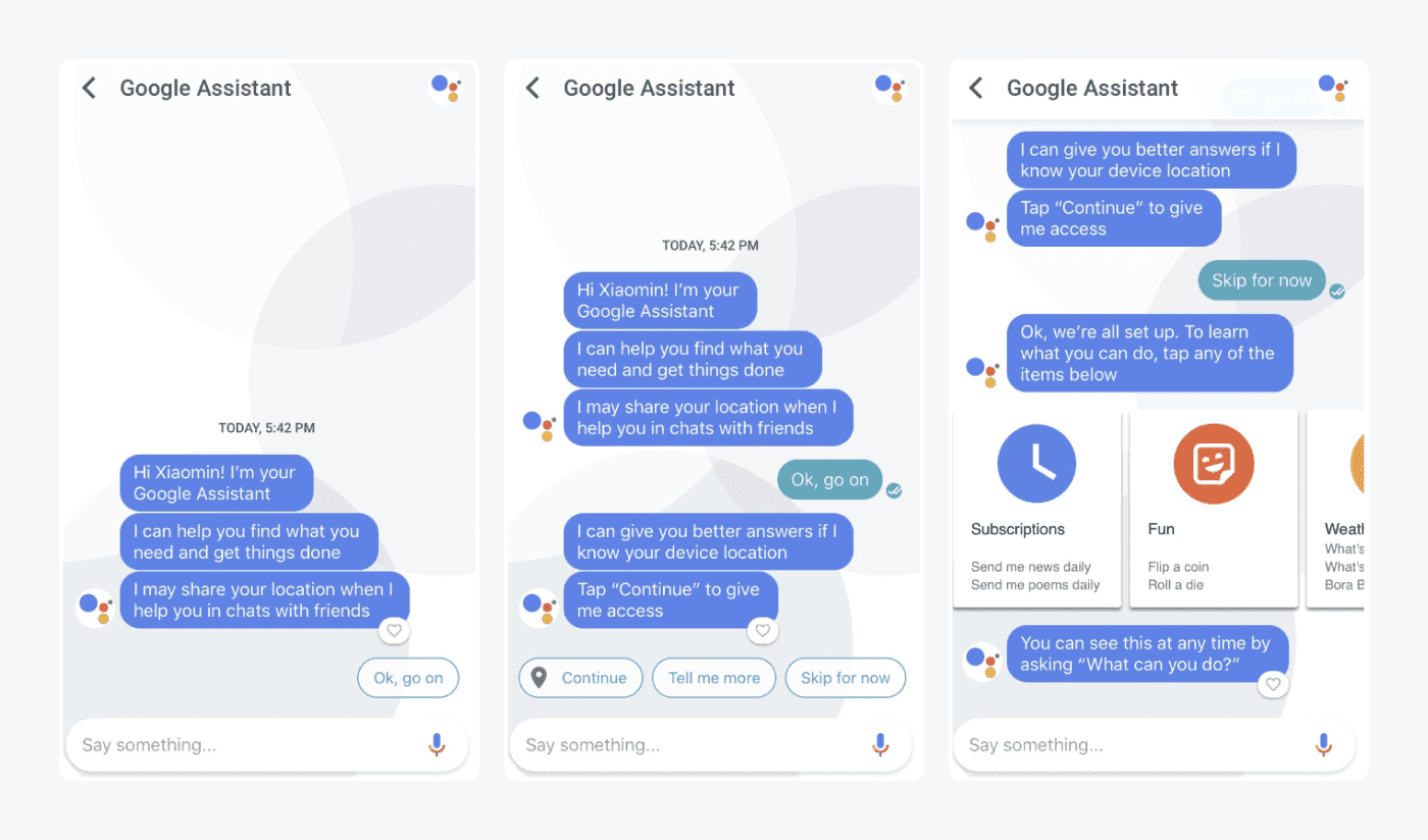 google assistant example