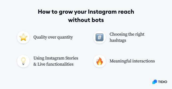 infographic explains how to grow your Instagram reach without bots