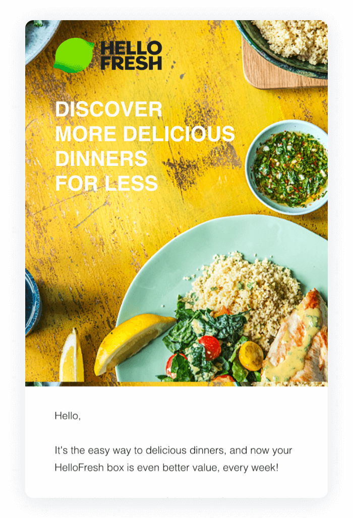 Email design example from Hello Fresh