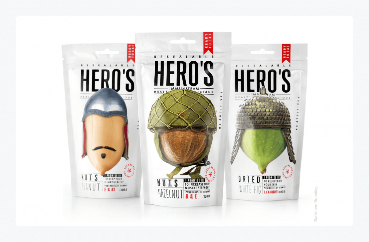 HERO'S packaging design by Backbone Branding