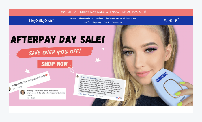 key silky skin ejemplo tienda shopify Página de inicio de Hey Silky Skin