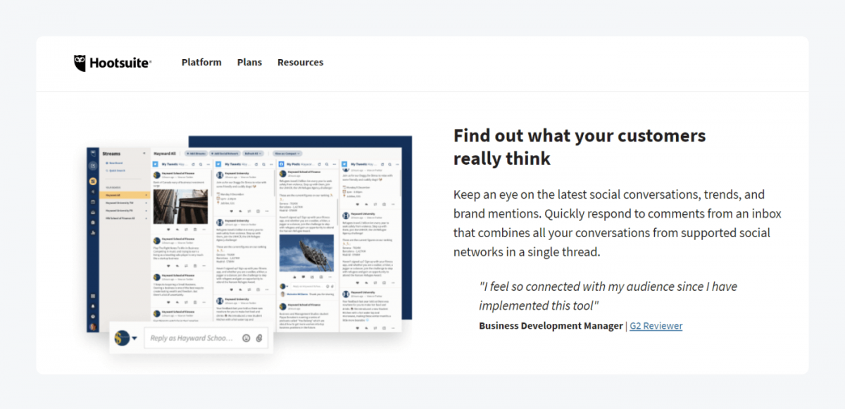 Hootsuite homepage