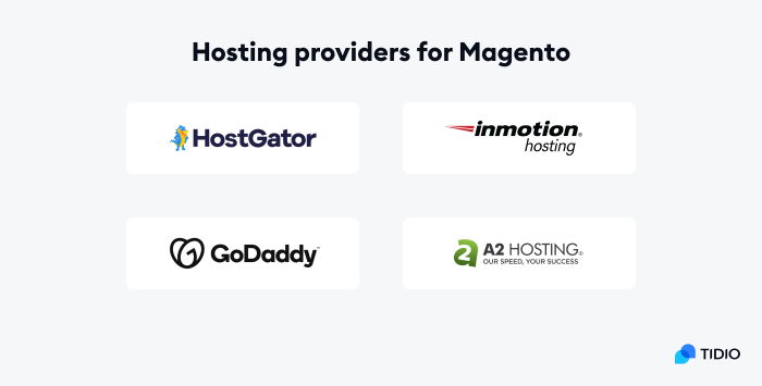 graphic shows hosting providers for magento