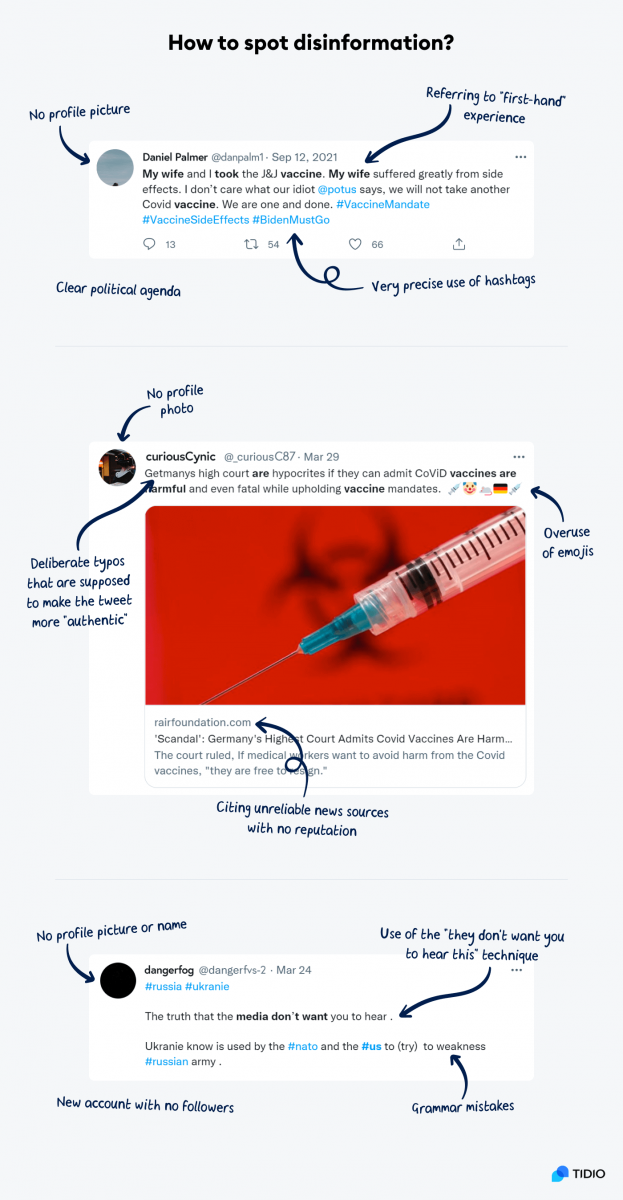 How to spot disinformation? Infographic showing how to spot misinformation