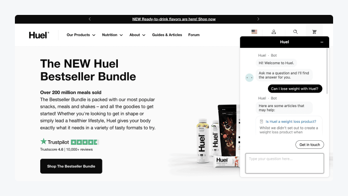 huel ejemplo tienda shopify Página principal de Huel