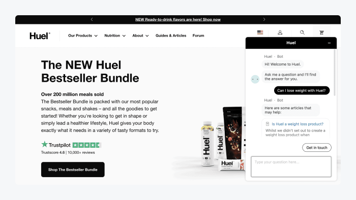 Huel's homepage