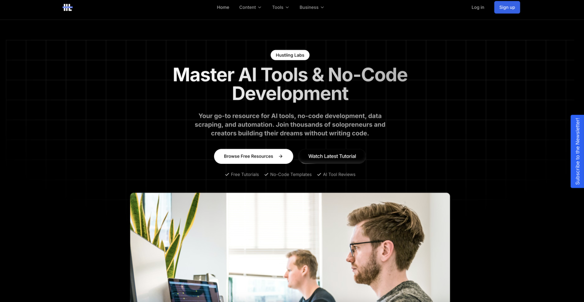 Hustling Labs website image