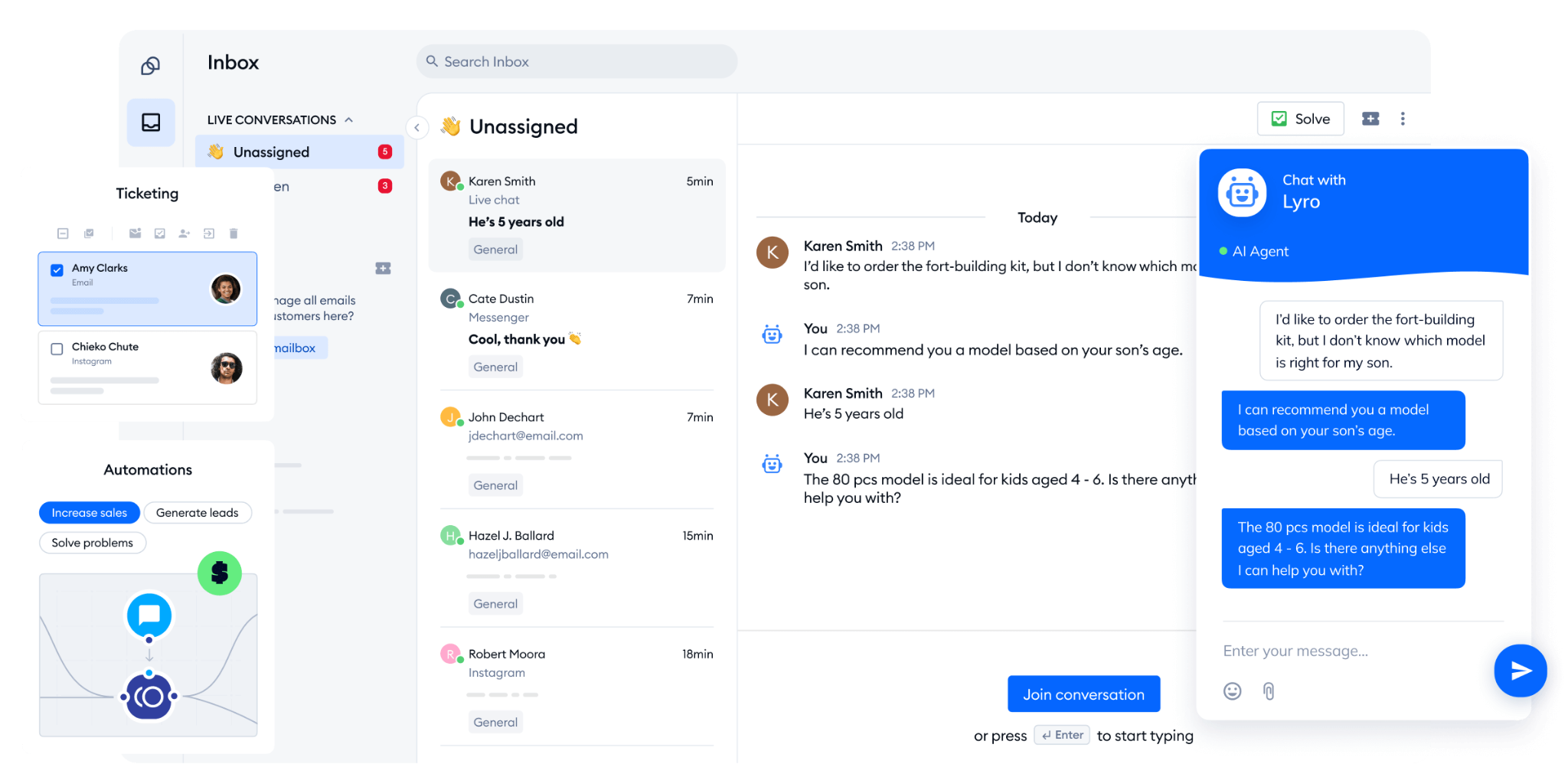 Tidio uses AI for customer support