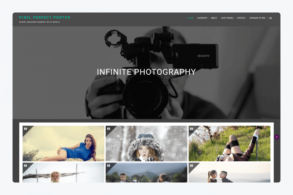 Infinite Photography WordPress theme screenshot