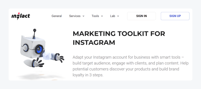 inflact's instagram automation landing page image shows inflact's instagram automation landing page screenshot