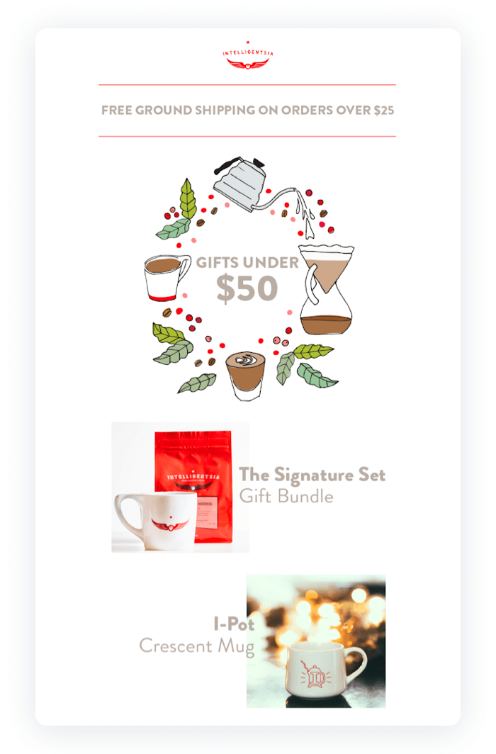 Email design example from Intelligentsia Coffee