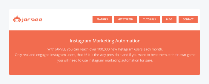 jarvee instagram automation landing page image shows jarvee instagram automation landing page screenshot