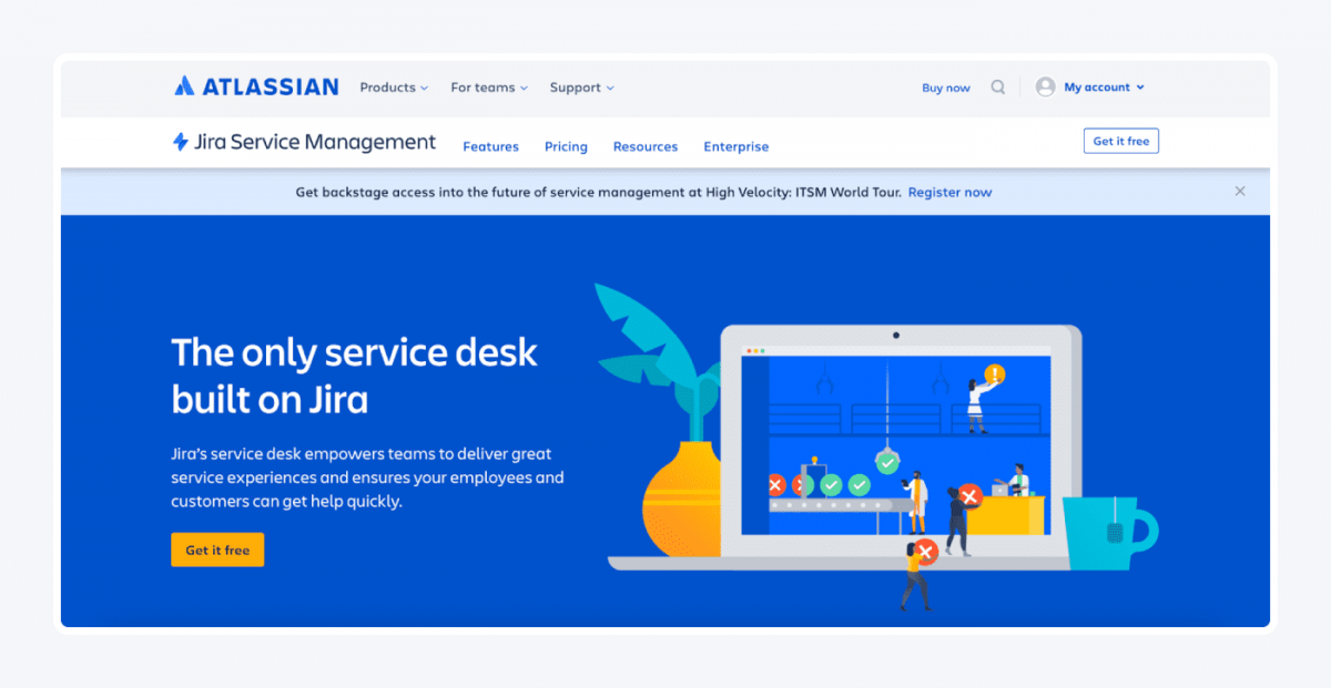 Jira ticketing system homepage