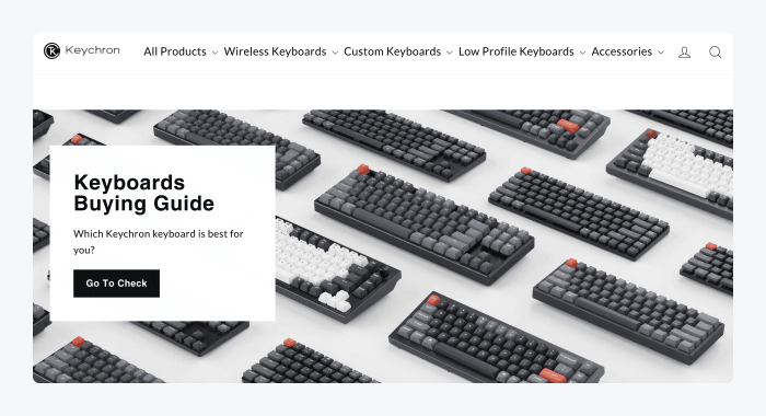 Keychron ejemplo tienda shopify Página principal de Keychron