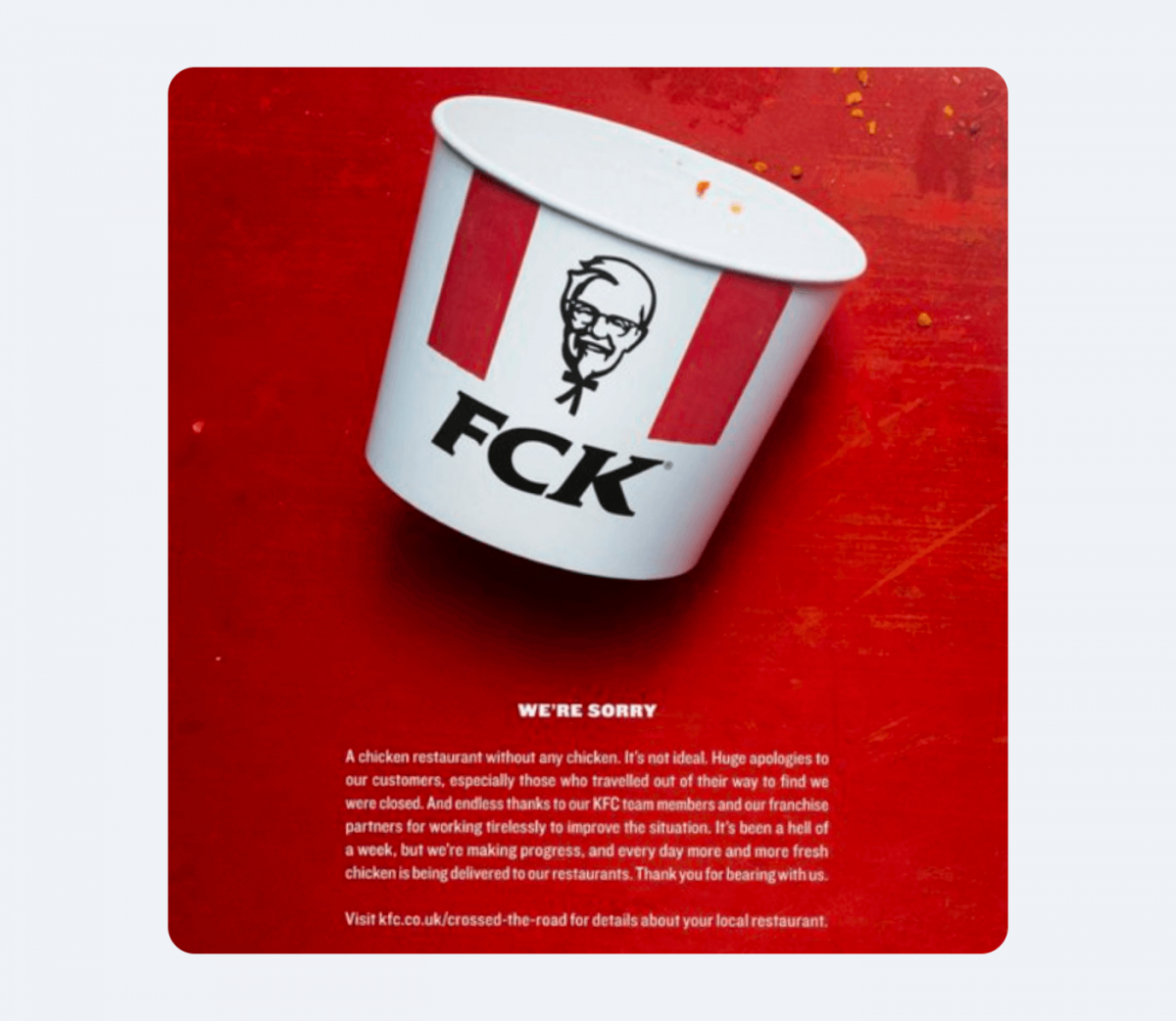 An example of a relationship marketing campaign by KFC