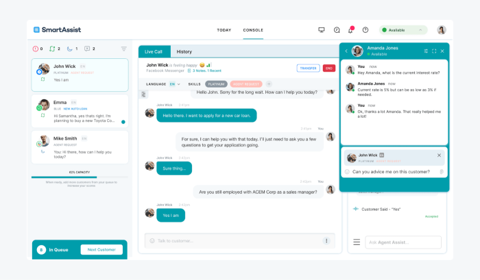 Kore.ai interface example
